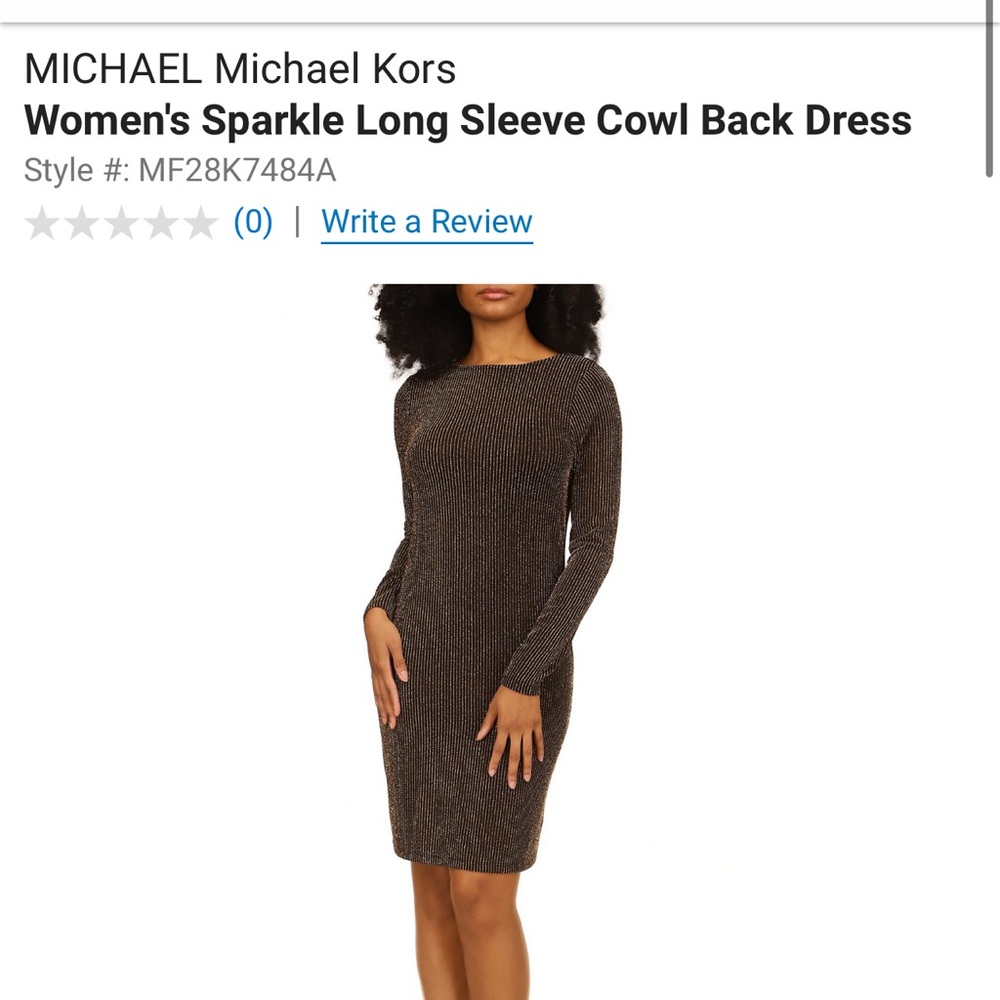 MICHAEL Michael Kors
Women's Sparkle Long Sleeve Cowl Back Dress